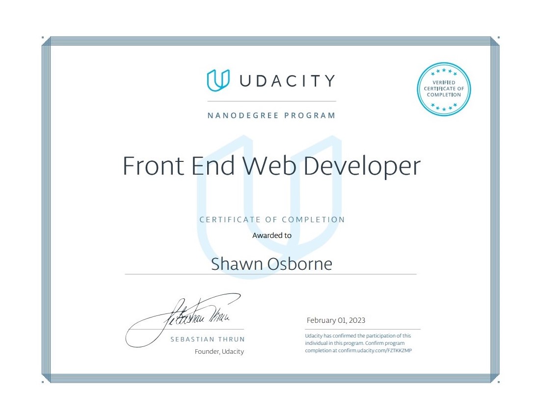 Front-End Development Certificate